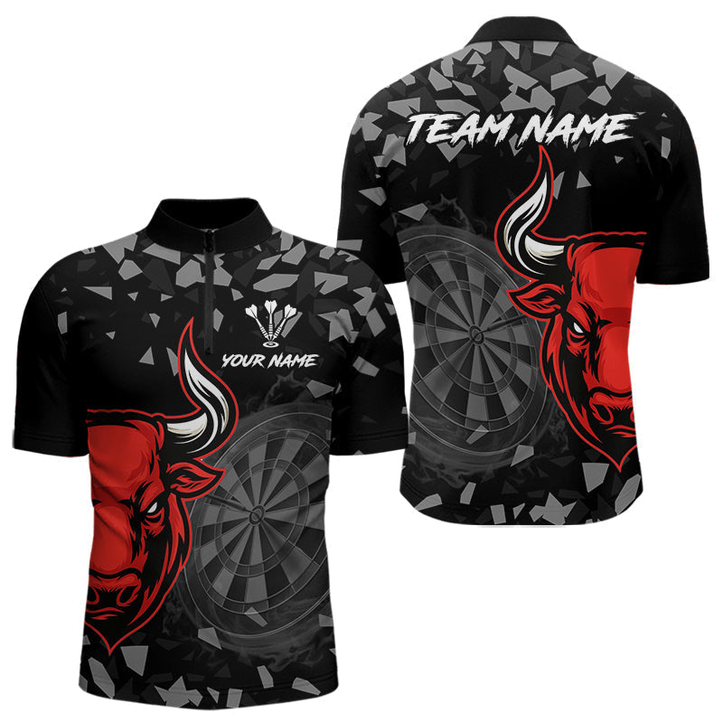 Blisscorners Bull & Dartboard Custom Grunge Men's Darts Polo Shirt - Darts Team Jersey LM1307