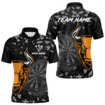 Blisscorners Bull & Dartboard Custom Grunge Men's Darts Polo Shirt - Darts Team Jersey 1 LM1307