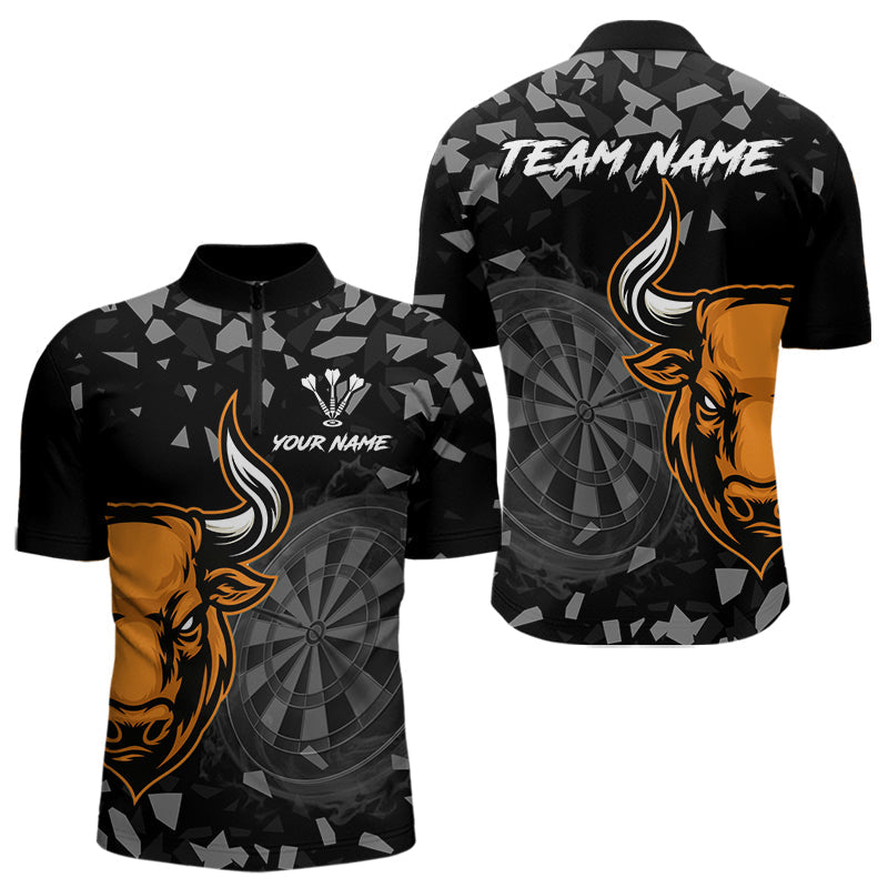 Blisscorners Bull & Dartboard Custom Grunge Men's Darts Polo Shirt - Darts Team Jersey 1 LM1307