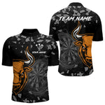 Blisscorners Bull & Dartboard Custom Grunge Men's Darts Polo Shirt - Darts Team Jersey 1 LM1307