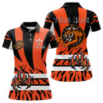 Blisscorners Fierce Tiger & Claws Dartboard Men's Orange Darts Shirt - Custom Name For Players MT1706