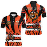 Blisscorners Fierce Tiger & Claws Dartboard Men's Orange Darts Shirt - Custom Name For Players MT1706