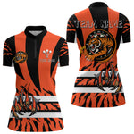 Blisscorners Fierce Tiger & Claws Dartboard Men's Orange Darts Shirt - Custom Name For Players MT1706