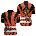 Blisscorners Fierce Tiger & Claws Dartboard Men's Orange Darts Shirt - Custom Name For Players MT1706