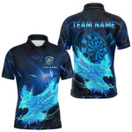 Blisscorners Blue-Lightning Eagle Dartboard Men's Darts Polo Shirt Custom Name For Darts Jersey MT1007
