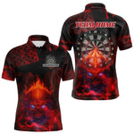 Blisscorners US Flag & Skull Custom Patriotic Red Dart Polo Shirts For Men, Dart Team Jerseys LM2007