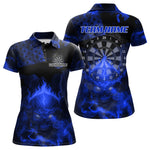Blisscorners US Flag & Skull Custom Patriotic Blue Dart Polo Shirts For Men, Dart Team Jerseys LM2007