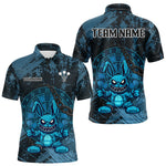 Blisscorners Crazy Rabbit Dartboard Arrows Grunge Darts Shirt For Men - Custom Name & Team | Opt1 - BlueLM3006
