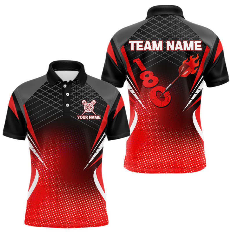 Blisscorners Flaming Dart Arrow In 180 Score Men's Darts Shirt - Custom Name For Dart Players