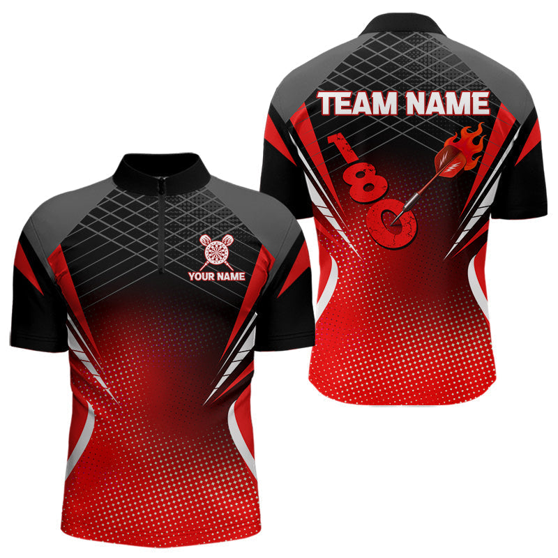 Blisscorners Flaming Dart Arrow In 180 Score Men's Darts Shirt - Custom Name For Dart Players