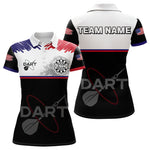 Blisscorners American Flag Grey Smoke Dartboard Men's Darts Shirt - Custom Name For Darts Jersey