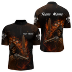 Blisscorners Flaming Grim Reaper Custom Name Darts Jersey For Men - Skull Darts Shirt For Players LM1506