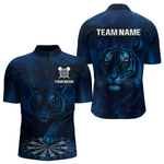 Blisscorners Azure Galaxy Tiger Dartboard Men's Darts Team Shirt - Custom Name For Darts Jersey LM1506