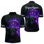 Blisscorners Purple Flaming Dartboard & Bull Darts Shirt For Men - Custom Name & Team Jersey LM3006
