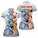 Blisscorners Custom Flame & Water DNA Bowling Shirt White Polo Bowling Jersey for Men And Women