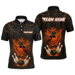 Blisscorners Custom Thunder Lightning Orioles Bowling Shirt Polo & Quarter-Zip Bowling Team League Bowling Jersey MT1607