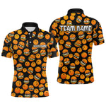 Blisscorners Funny Orange Humburger Bowling Shirt for Men Bowling Team League Polo & Quarter-Zip Bowling Jersey MT1607