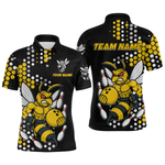 Blisscorners Custom Funny Bee Bowling Team Shirt Bowling Jersey for Men Bowling Outfit Gifts MT1607