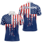 Blisscorners Custom Patriotic Golf Polo Shirts for Men Women Team Golf Shirts Personalized LM2007