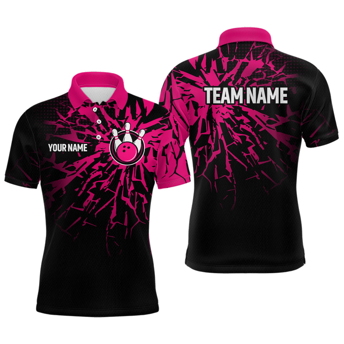 Blisscorners Custom Pink Bowling Shirt Blue for Men Women and Team Bowling Jerseys
