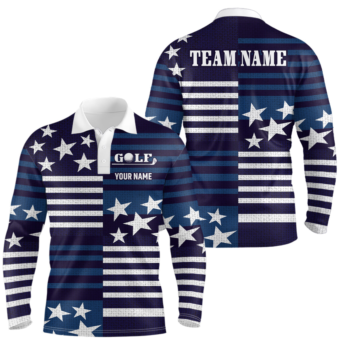 Blisscorners Customize Patriotic Golf Polo Shirt for Team Blue Golf Shirts for Women Men LM2007