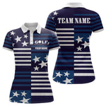 Blisscorners Customize Patriotic Golf Polo Shirt for Team Blue Golf Shirts for Women Men LM2007