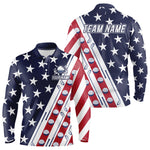 Blisscorners Custom American Golf Polo Shirt Patriotic Golf Shirts for Men Women Team Name LM2007