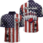 Blisscorners US Patriotic Bowling Shirts Custom American Bowling Jersey for Men Women Team
