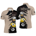 Blisscorners Personalized American Flag Eagle 8 & 9 Billiard Jersey for Men Billiard Shirt Polo & 1/4 Zip