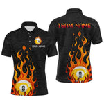 Blisscorners Custom 9 Ball Flaming Billiard Shirts for Men Billiard Team Shirts Billiard League LM2007