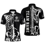 Blisscorners Custom Skull Bone 8 Ball Billiard Shirts for Men Billiard Team Jerseys Polo & 1/4 Zip Shirts MT1706