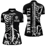 Blisscorners Custom Skull Bone 8 Ball Billiard Shirts for Men Billiard Team Jerseys Polo & 1/4 Zip Shirts MT1706