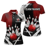 Blisscorners Custom Red Bowling Shirts for Men Polo & Quarter-Zip Bowling Team Bowling League MT1706