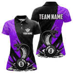 Maxxcorners Custom Purple Cobra Snake 8 Ball Pool Billiard Shirts for Men Team Polo & 1/4 Zip Shirts MT0307