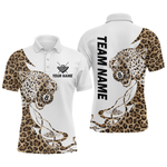 Blisscorners Personalized Leopard 8 Ball Billiard Shirts for Men Billiard Team Jersey Polo & 1/4 Zip Shirts MT1607