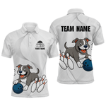 Blisscorners Custom Funny French Bulldog Bowling Men Polo & 1/4 Zip Shirts Bowling Team Jerseys LM3006