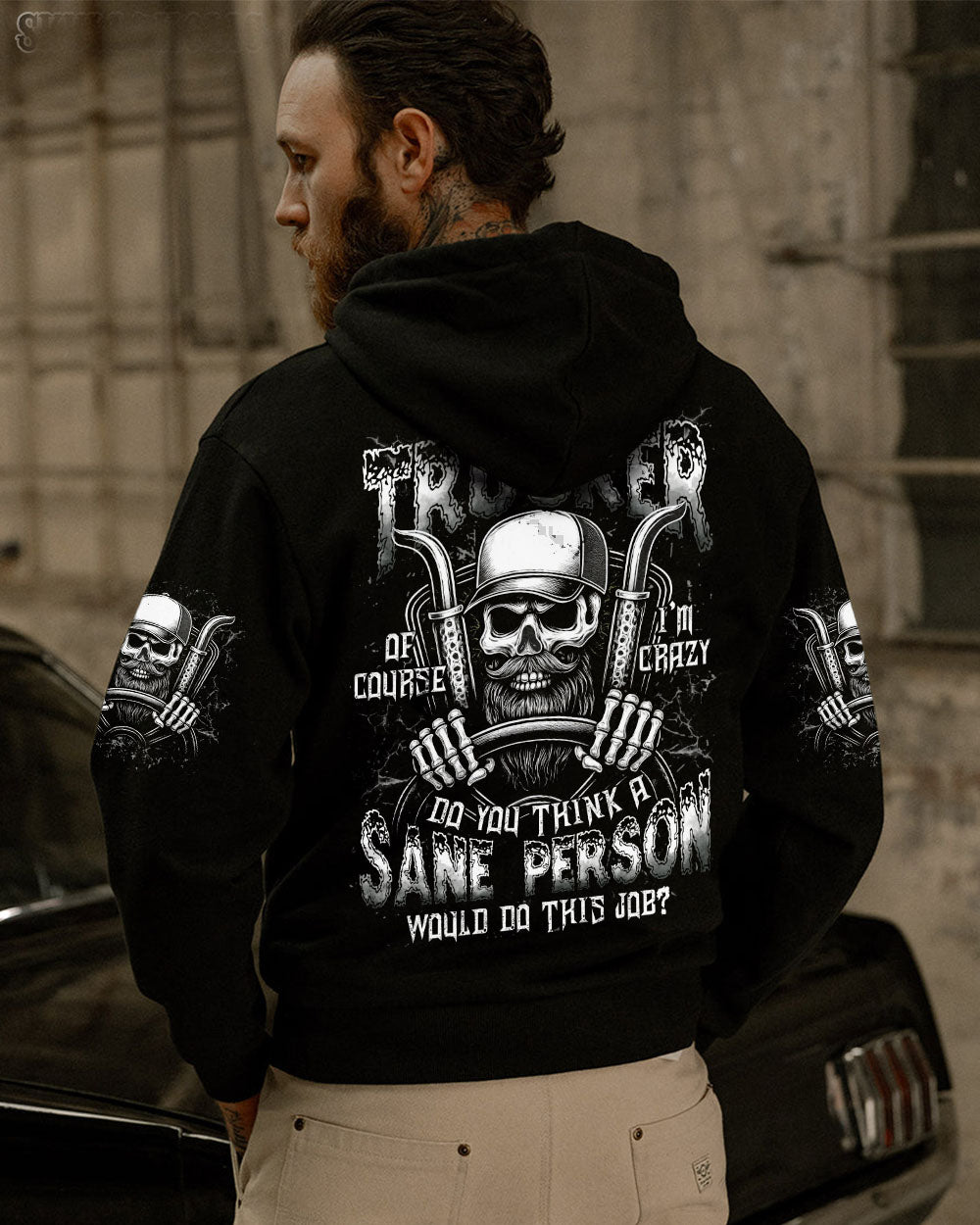 BLISSCORNERS MECHANIC WARNING FLYING TOOLS REAPER SKULL ALL OVER PRINT