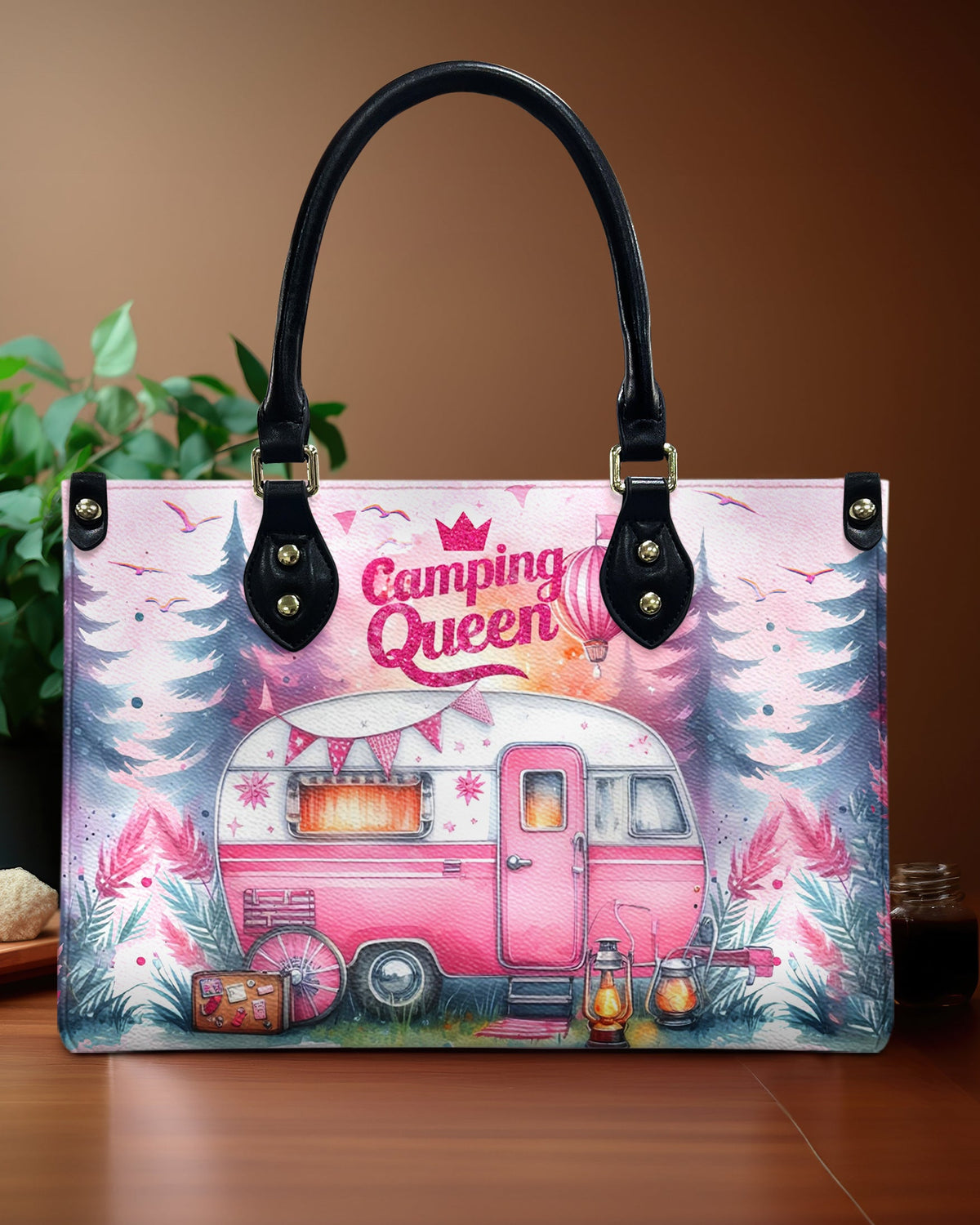 BLISSCORNERS CAMPING QUEEN LEATHER HANDBAG