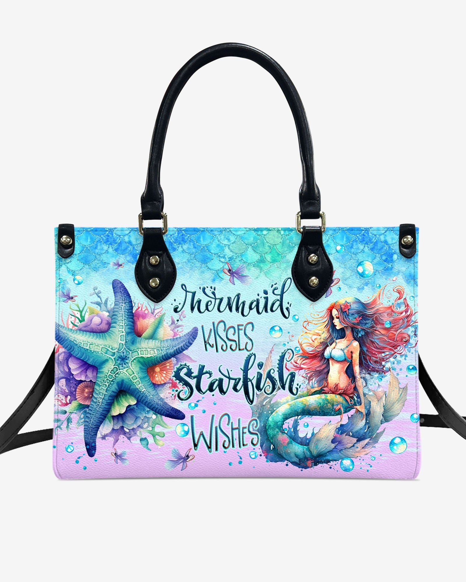 BLISSCORNERS MERMAID KISSES STARFISH WISHES LEATHER HANDBAG