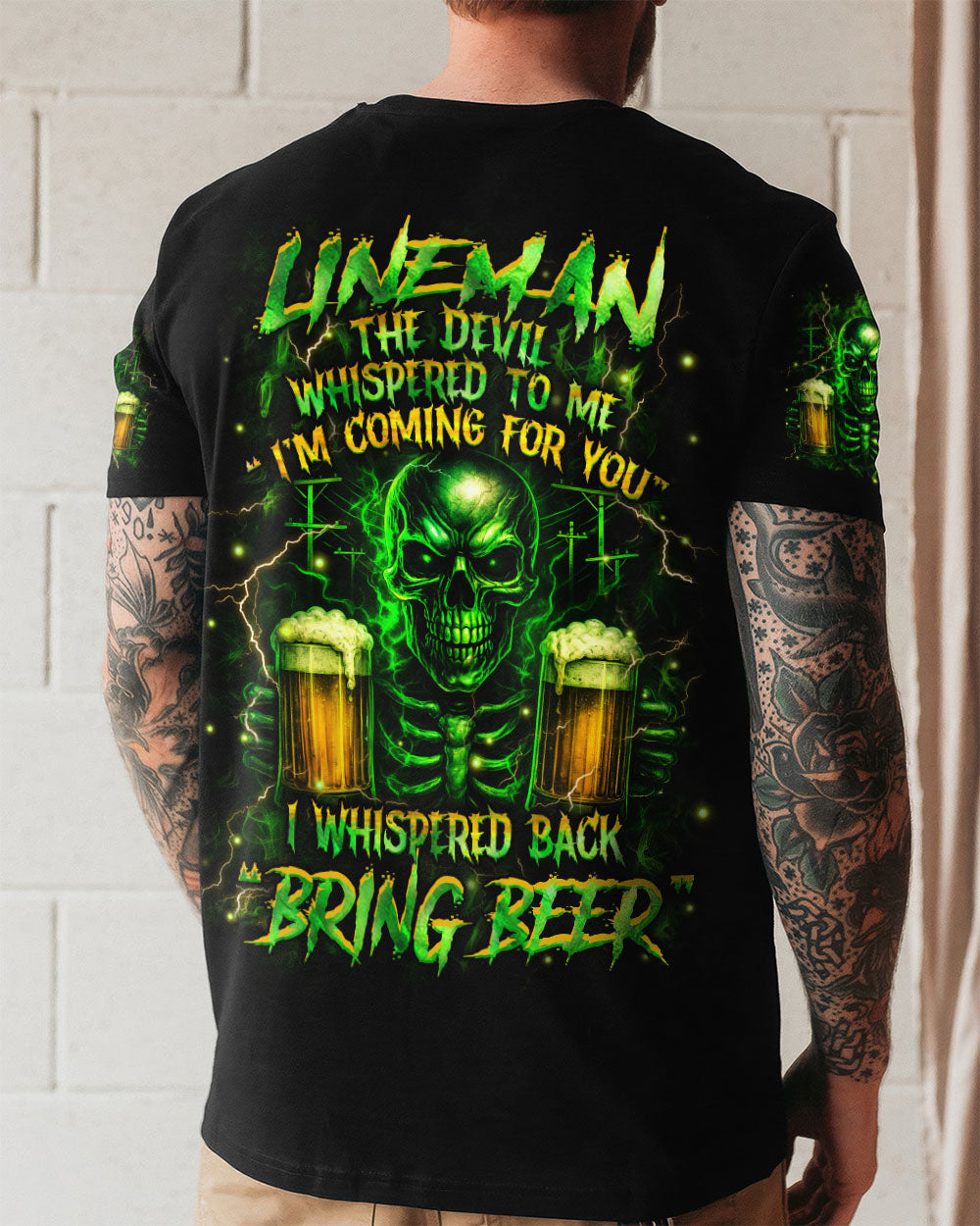 BLISSCORNERS ROCKING THE LINEMAN WIFE LIFE SKULL ALL OVER PRINT