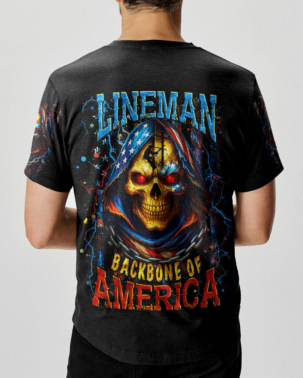 BLISSCORNERS ROCKING THE LINEMAN WIFE LIFE SKULL ALL OVER PRINT