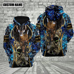 Blisscorners Camo Deer Hunting Custom Name Hunter Apparel With Grim Reaper Design 3D Hoodie All Over Printed Clothes