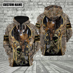 Blisscorners Camo Deer Hunting Custom Name Hunter Apparel With Grim Reaper Design 3D Hoodie All Over Printed Clothes