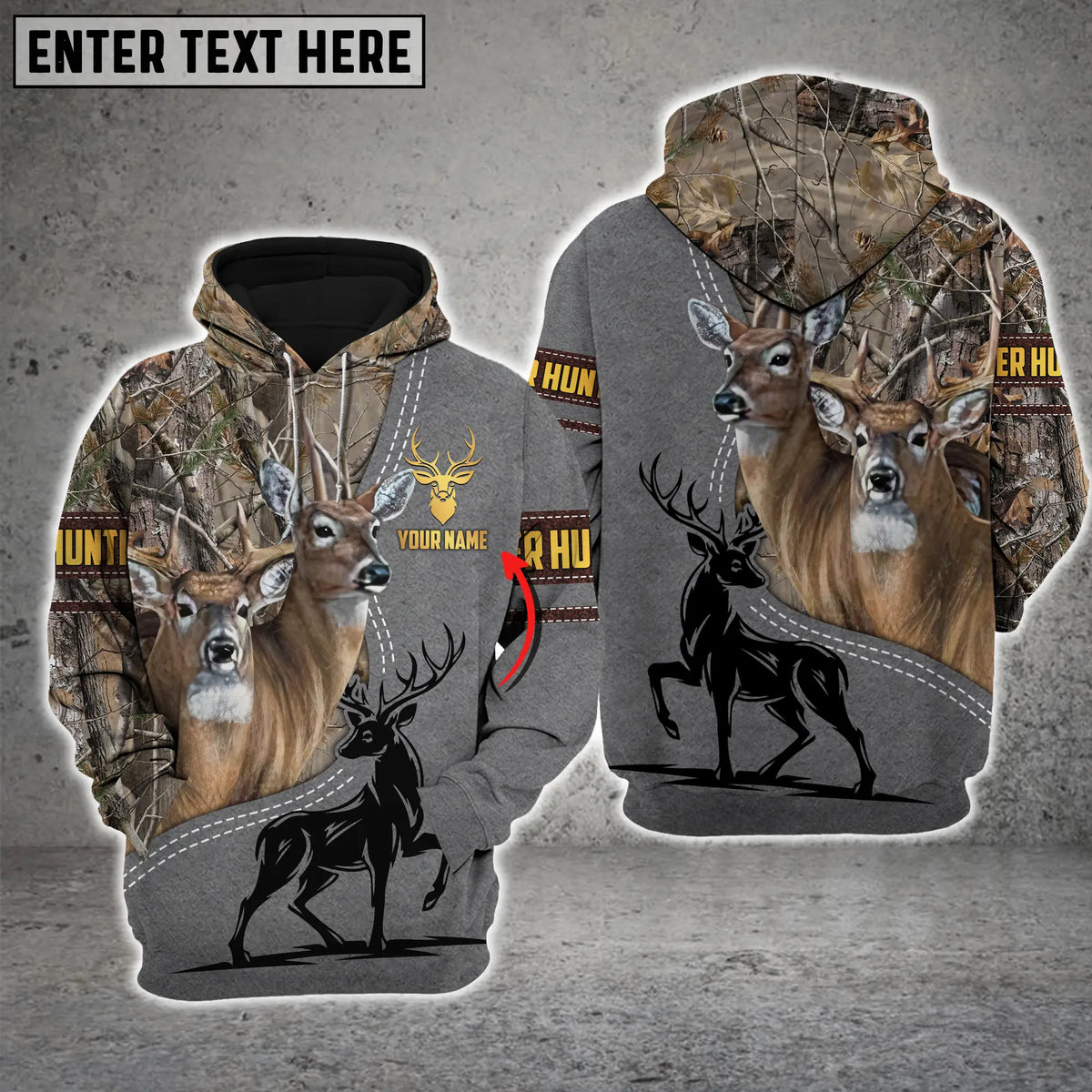 Blisscorners Couple Deer Hunting Grass Brown Camouflage Pattern Custom Name Shirt 3D All Over Printed Clothes