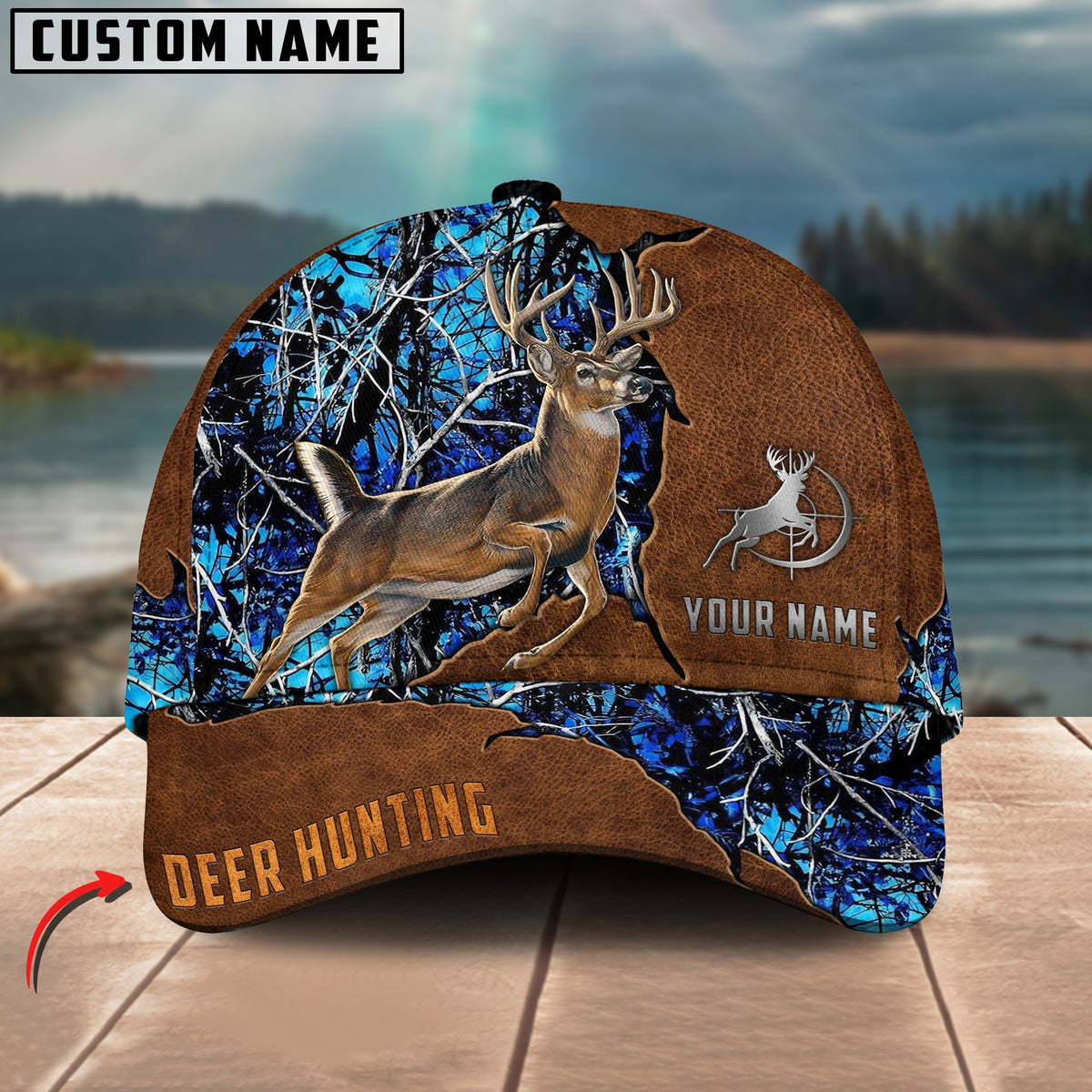 Blisscorners Deer Hunting Personalized Name 3D Cap