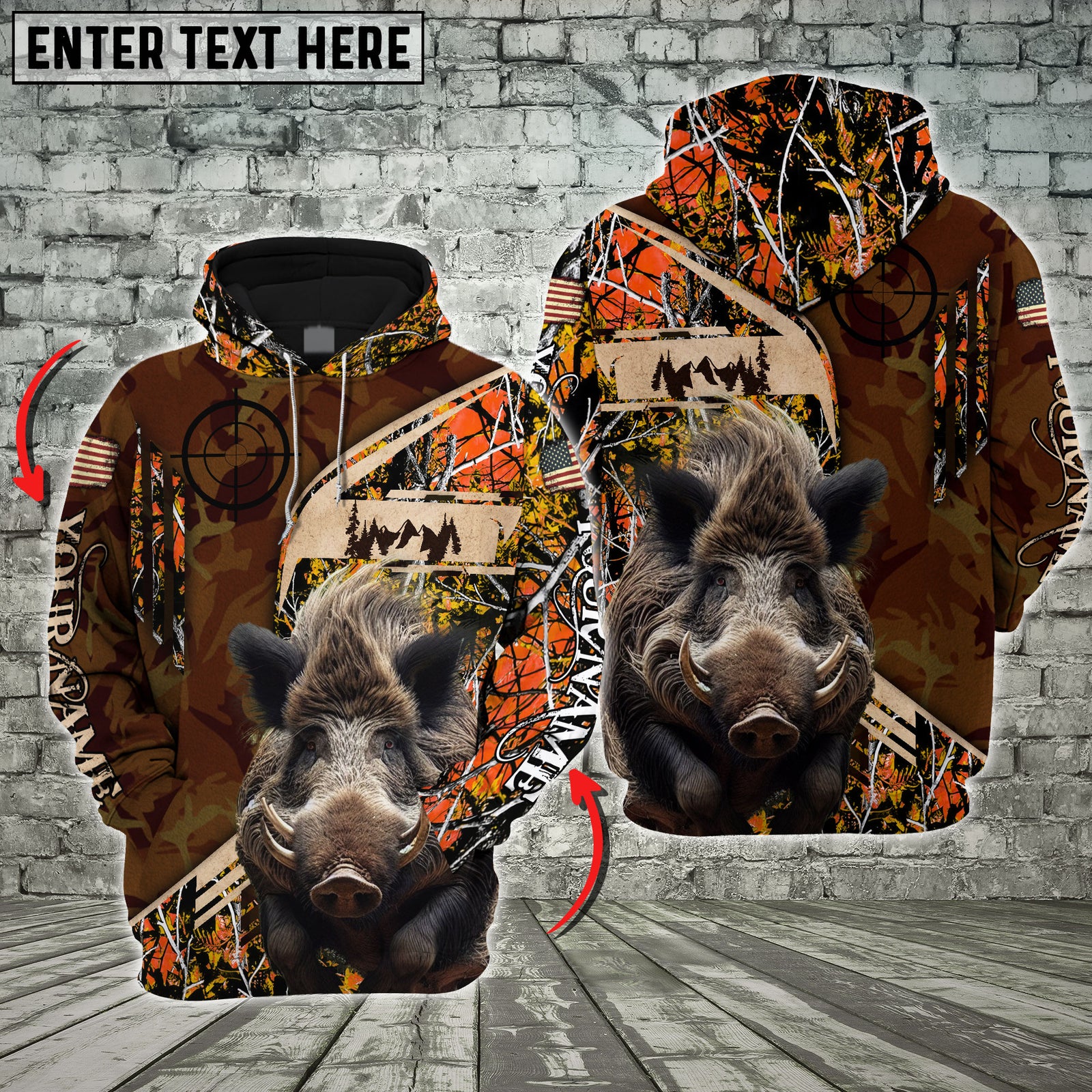 Blisscorners Wild Animal Camo Gear For Hunters Custom Name Shirt 3D All Over Printed Clothes (Moose, Deer, Boar, Turkey)