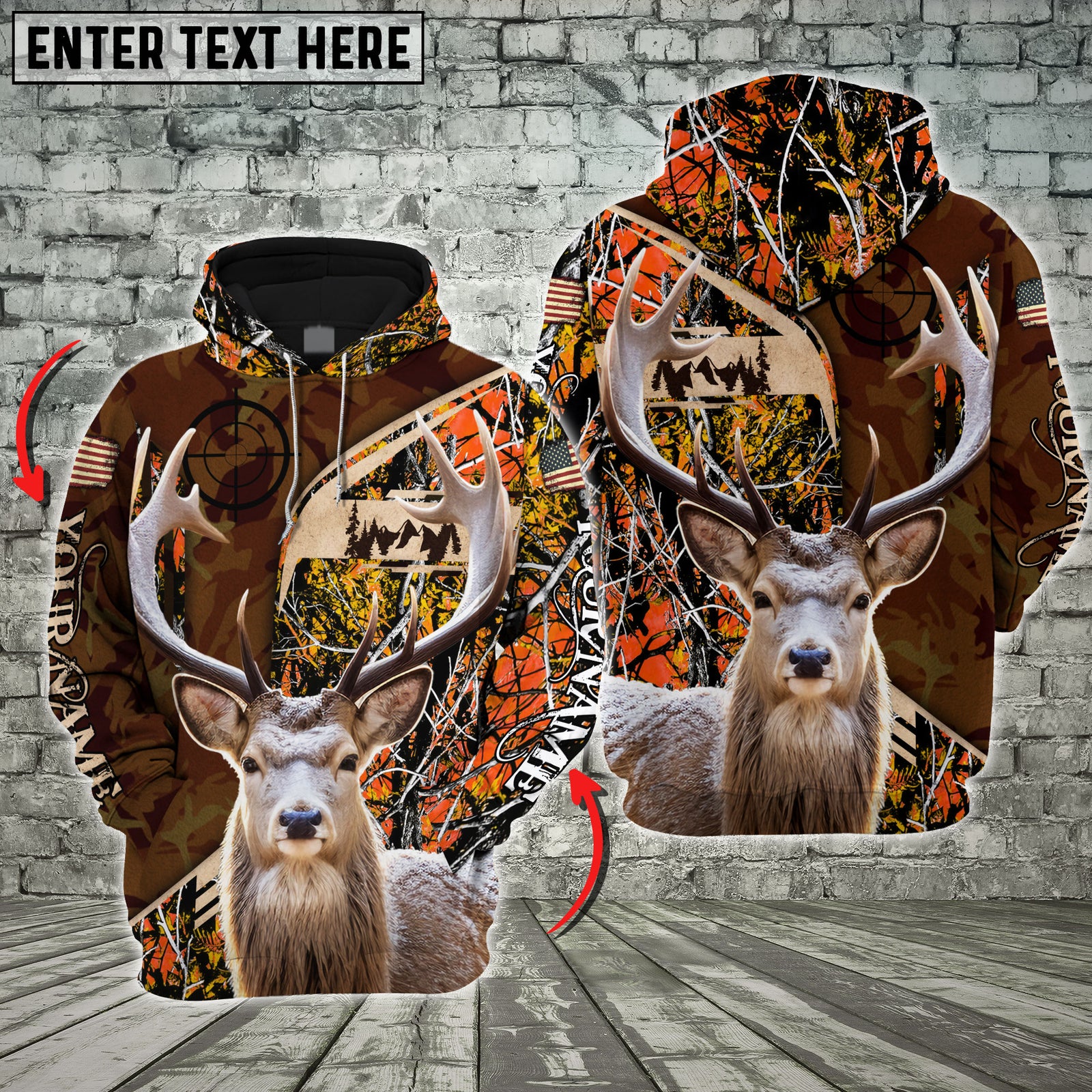 Blisscorners Wild Animal Camo Gear For Hunters Custom Name Shirt 3D All Over Printed Clothes (Racoon, Duck, Elk)
