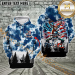 Blisscorners American Flag Deer Hunting Buck Around And Find Out Custom Name Shirt 3D All Over Printed Clothes