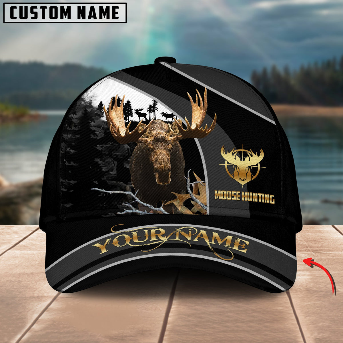 Blisscorners Deer Hunting Forest Classic Personalized Name 3D Cap
