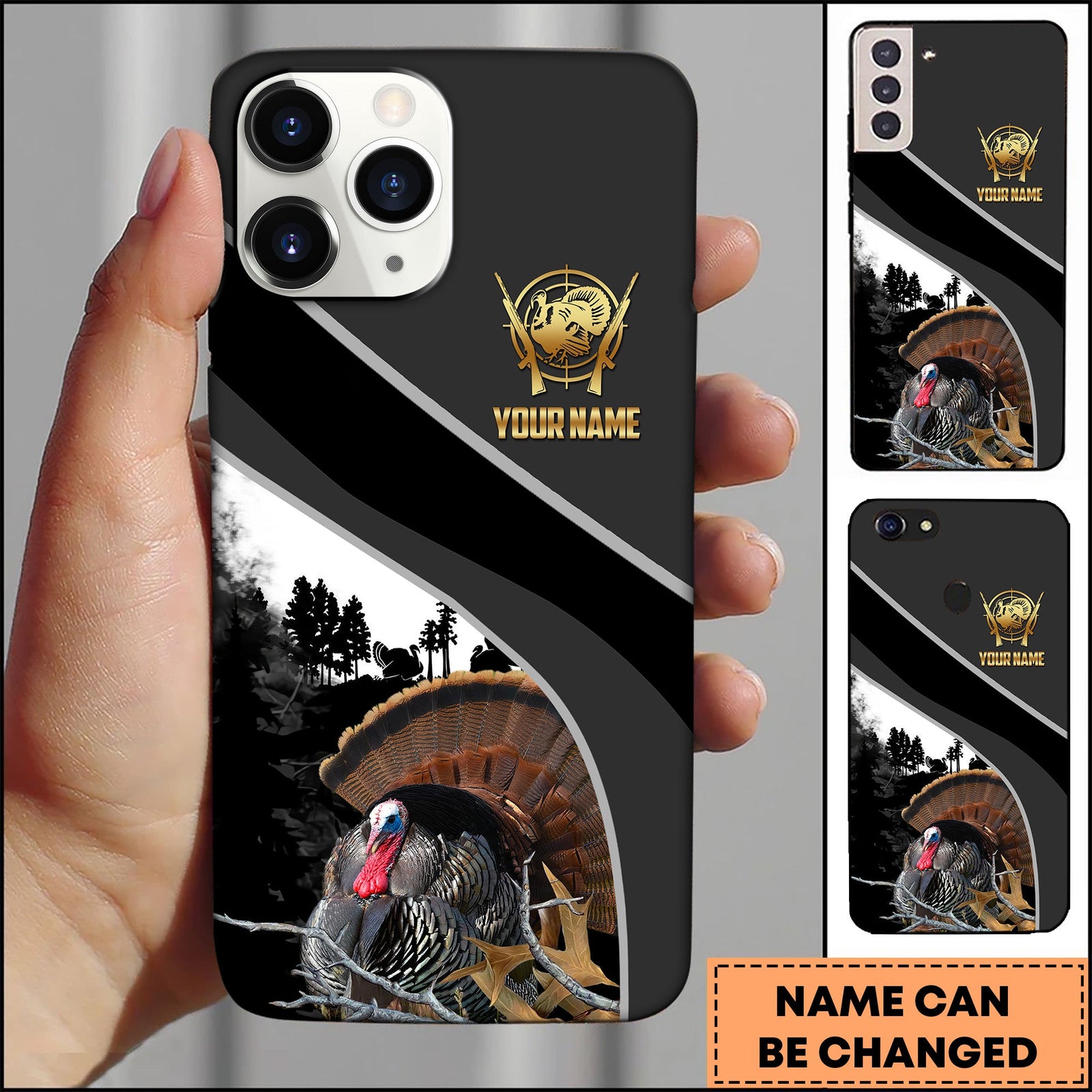 Blisscorners Hunting Forest Classic Personalized Name Phone Case